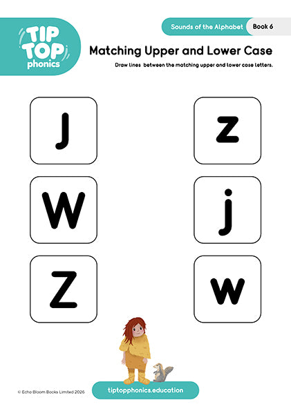 Worksheets for Sounds of the Alphabet: j w z (Book 6 - Sam is in Jam)